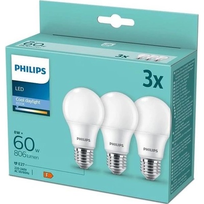 Philips SADA 3x LED žárovka A60 E27/8W/230V 6500K P5391