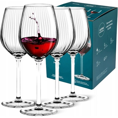 Altom Design Plisse Skleničky na bílé a červené víno 4 x 500 ml