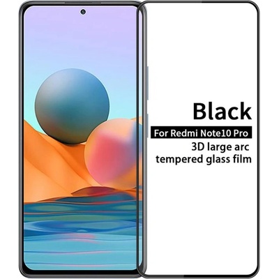 Извит 3D удароустойчив стъклен протектор покриващ целия екран марка MOFI за Xiaomi Redmi Note 10 Pro - с черна рамка