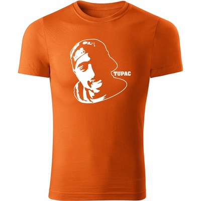 Tričko Tupac Shakur pánske oranžová biele