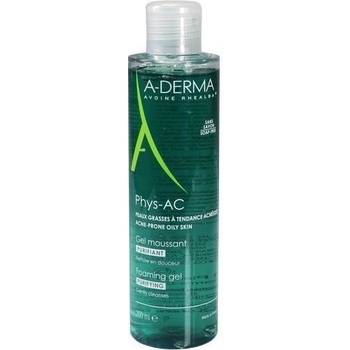 A-Derma Phys-AC čistící pěnivý gel pro problematickou pleť, akné Soap -Free - Physiological pH 200 ml