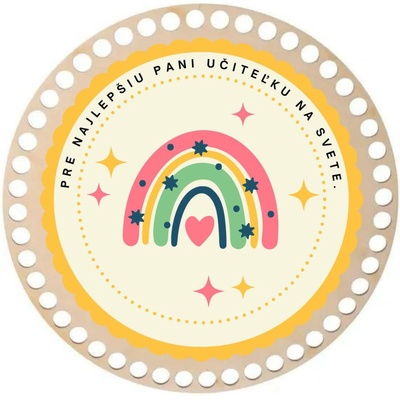 ČistéDrevo Drevená podložka na obháčkovanie - Pre najlepšiu učiteľku Zvoľte variant: 10 cm