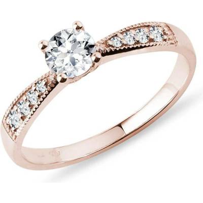 Klenota prsten z růžového zlata zdobený diamanty k0243014