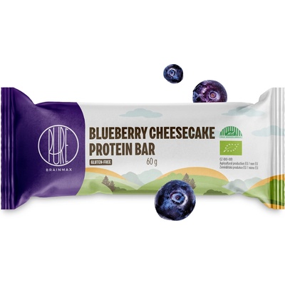 BrainMax Pure Pure® Blueberry Cheesecake Protein bar, Протеинов бар, Боровинков cheesecake, БИО, 60 g