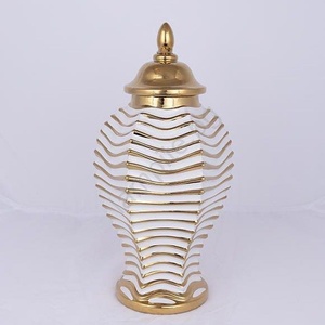 Eurolamp Керамичен буркан 42, 2x21, 1 см златист/бял (EU0527)