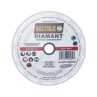 Nástroje cz Kotouč diamantový 180 x 2,0 x 22,2 mm IM-DK-VM180