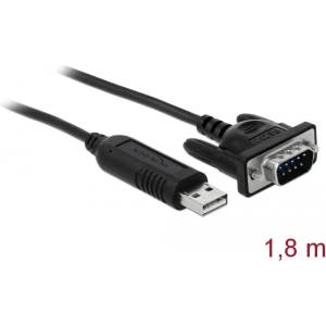 Delock Адаптер DeLock от USB 2.0 към сериен RS-232 с компактен корпус на сериен конектор (66282)