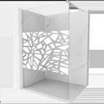Mexen Kioto+ душ кабина с рафт Walk-in 70 x 200 cm, бял модел, четкан никел - 800-070-121-97-85 (800-070-121-97-85)