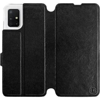Pouzdro Mobiwear Parádní flip Samsung Galaxy A51 v provedení C_BLS Black&Gray s šedým vnitřkem