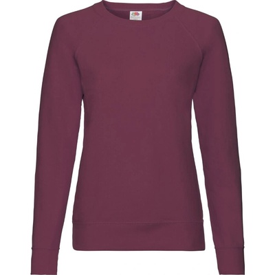 Fruit of the Loom Lightweight Raglan Sweat Lady vínová