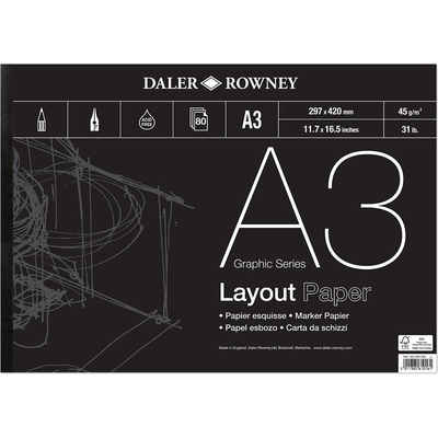 Daler-Rowney Graphic Series Layout Paper Графичен Скицник 80 A3 45 g (403030300)