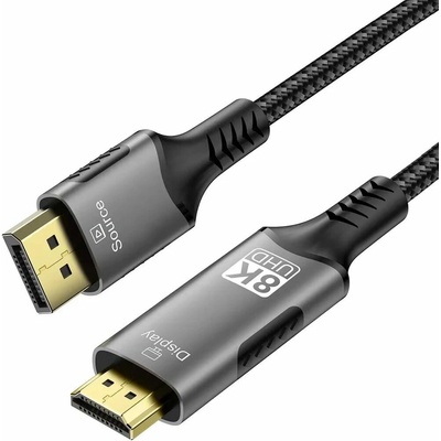 PremiumCord DP 1.4 na HDMI 2.1 kabel, 2m - kportadk06-02