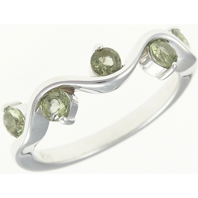 My Moldavite Stříbrný prsten s vltavíny 098