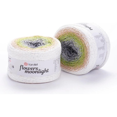 Yarn Art Příze Flowers Moonlight 3274 smetanová,světle hnědá,zelená,šedá