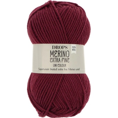 Drops Merino Extra Fine Uni Colour 48 vínově červená