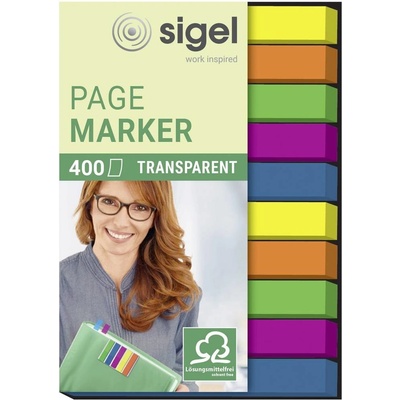 Sigel samolepiace záložka HN617 zelená, modrá, fialová, žltá, oranžová; HN617