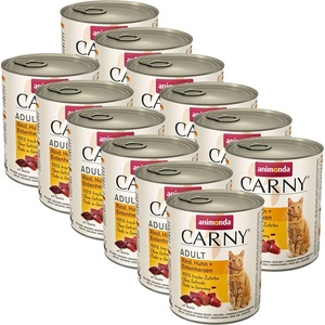 Animonda Carny Adult - Говеждо, пиле и сърца от патица 12 x 800 г