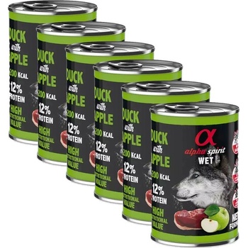 Alpha Spirit Dog Duck & Green Apple 6 x 400 g