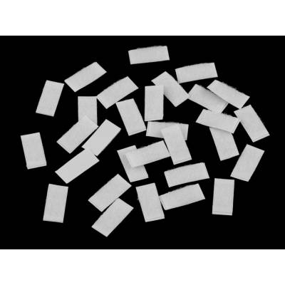 Suchý zip samolepicí obdélníčky sypané 10x20 mm, malé, 2 bílá plyš