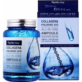 Farmstay Collagen & Hyaluronic Acid All In One Ampoule oživujúce pleťové sérum 250 ml