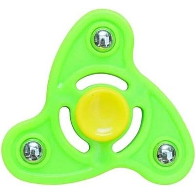 Fidget Spinner trojramenný antistresový spinner s kovovými závažími zeleno žlutý