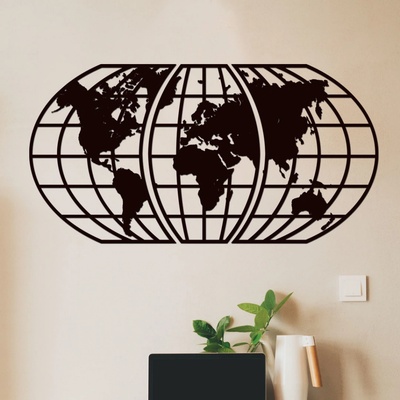 dřevo života 3 dílna mapa světa Global Zvolte barvu dekoru: Černá, Rozměry (cm): 156x80