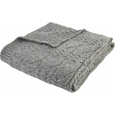 Bianca Sivá pletená deka Cable Knit 150x200