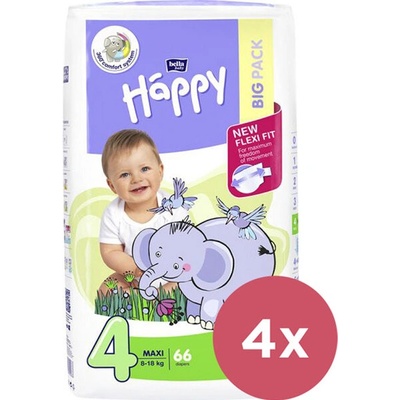 BELLA 4x HAPPY 4 Maxi 8-18 kg 66 ks