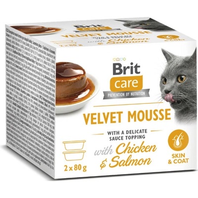 Brit Care Cat Velvet Mousse Skin & Coat Chicken & Salmon 2 x 80 g