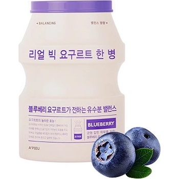 A'Pieu Real Big Yogurt One Bottle Blueberry plátýnková pleťová maska 21 g