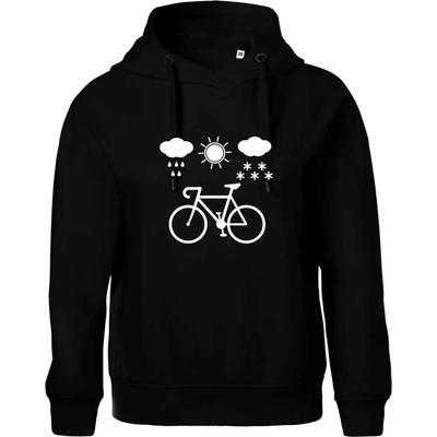 Cyklista za každého počasí Oversized mikina dámská Moon kratší + širší Černá