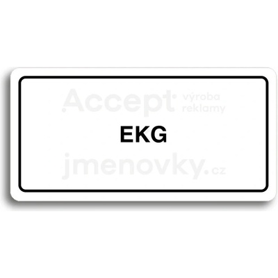 ACCEPT Piktogram EKG - bílá tabulka - černý tisk