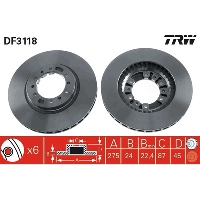 Brzdový kotúč TRW DF3118