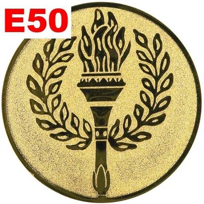 Emblém E50 OLYMPIJSKÝ OHEŇ umístění na sportovní pohár nebo medaili 25 mm