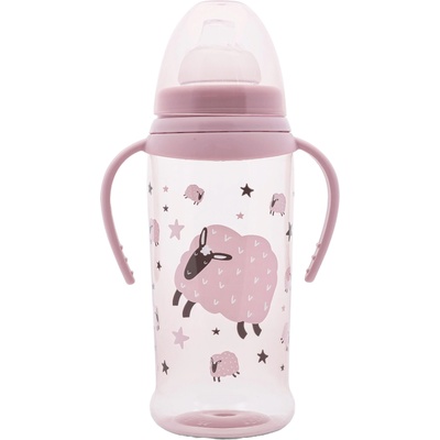 Lorelli Бебешко шише с мек накрайник Lorelli My Friend - 350 ml, Mellow Rose (10200640005)