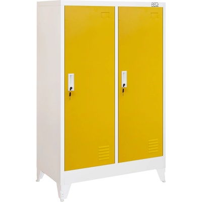 RFG Двоен метален гардероб RFG с две врати (800 х 400 х 1200 mm), бял с жълти врати
