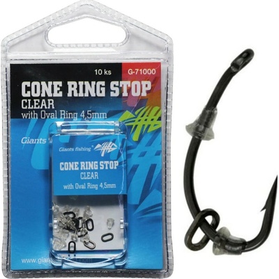 Giants Fishing gumová zarážka s krúžkom Cone Ring Stop Clear with Oval Ring 4,5mm