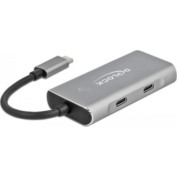 Delock DeLOCK USB 3.2 Gen 2 USB USBe-C хъб, сив, USB-C, 2x USB-A 3.2 Gen 2 (10 Gbps) (63260)