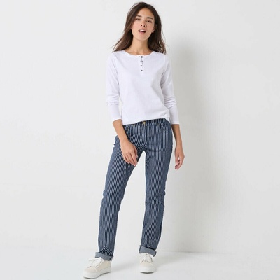 Blancheporte Tričko s tuniským výstrihom a dlhými rukávmi biela