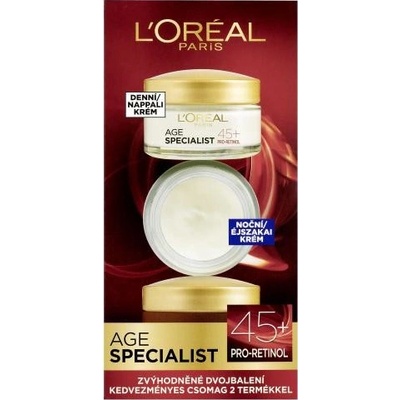 L'Oréal Paris Age Specialist 45+ darčekový set denný pleťový krém Age Specialist 45 SPF20 50 ml + nočný pleťový krém Age Specialist 45 50 ml