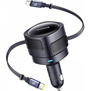 Baseus Зарядно за кола BASEUS 12V 60W, кабел Type-C + Lightning, Enjoyment Max, C00035507121-00