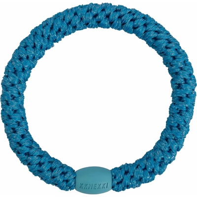 KKNEKKI Gumička do vlasů Kknekki Azure Blue Glitter, modrá barva, textil – Hledejceny.cz