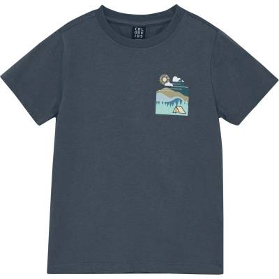 Color Kids Детска тениска Color Kids Kid's T-Shirt with 2 Print S/S T-shirt - Turbulence - размер 98 (EU) (704-5848-0112)