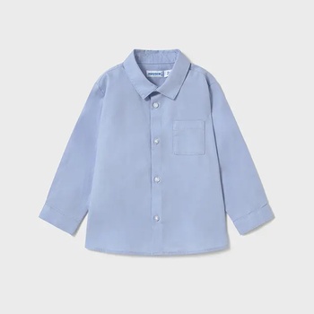 MAYORAL Риза дълъг ръкав едноцветна в небесно син цвят за мини момче Майорал