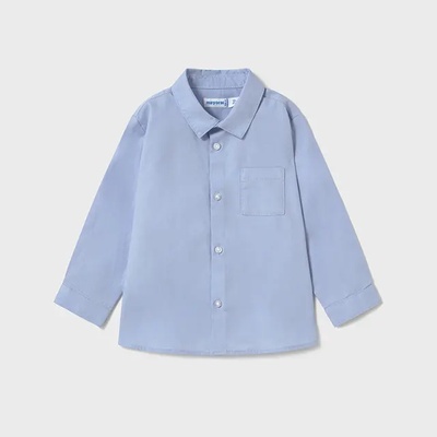 MAYORAL Риза дълъг ръкав едноцветна в небесно син цвят за мини момче Майорал