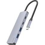 Proove IRON LINK 5-в-1 хъб Type-C, 2x Type-C, 2x USB 3.0, HDMI, PD, алуминиева сплав, за всички ОС (HBIL00222024)