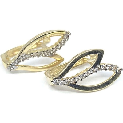 Jan Kos jewellery zlaté náušnice s bílým kamenem 59623983