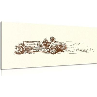 Obraz retro závodní auto - 120x60
