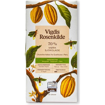 Vigdis Rosenkilde 70% hořká čokoláda Peru Chuncho 60 g