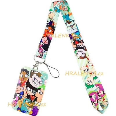 Šňůrka na krk 25220 s cedulkou na ID karty Phineas and Ferb